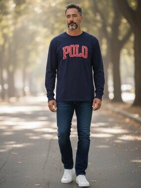 Polo Ralph Lauren Men's Classic Fit Spell-Out Long Sleeve T-Shirt - XXL